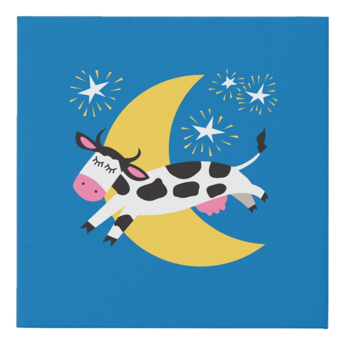 Cow Jumped Over the Moon Wall Art Zazzle.co.uk