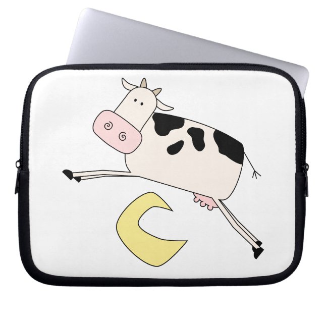 Cow Jumps Over Moon Laptop Sleeve (Front)