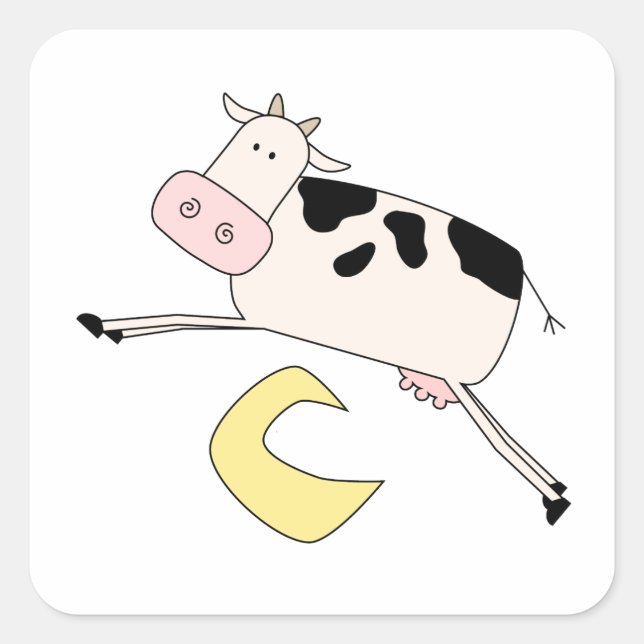Cow Jumps Over Moon Square Sticker (Front)