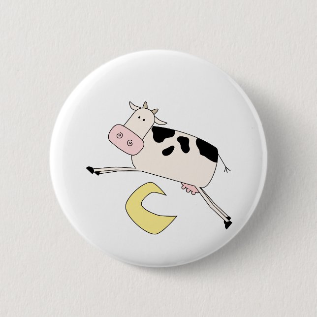Cow Jumps Over Moon Tshirts and Gifts 6 Cm Round Badge (Front)