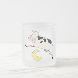 Cow Jumps Over Moon Tshirts and Gifts Frosted Glass Coffee Mug