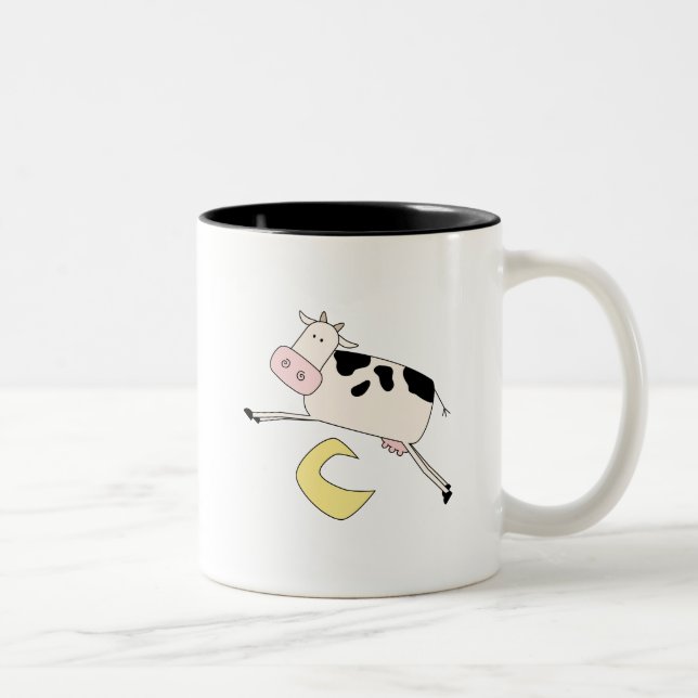 Cow Jumps Over Moon Tshirts and Gifts Two-Tone Coffee Mug (Right)