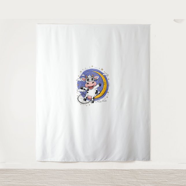 Cow jumps over the moon _1 tapestry (Front)