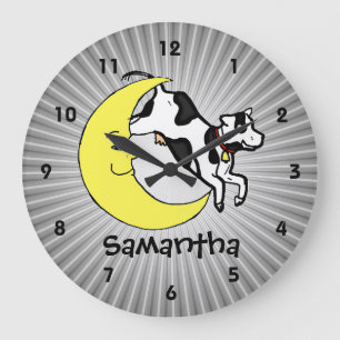 Cow Jumps Over the Moon Personalised Kids Clock