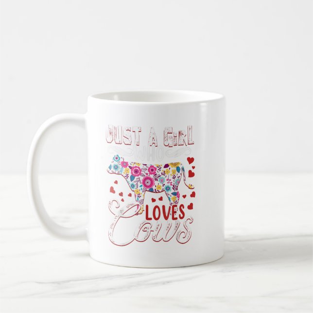 Cow Just A Girl Who Loves Cows Women Farmer Farm F Coffee Mug (Left)