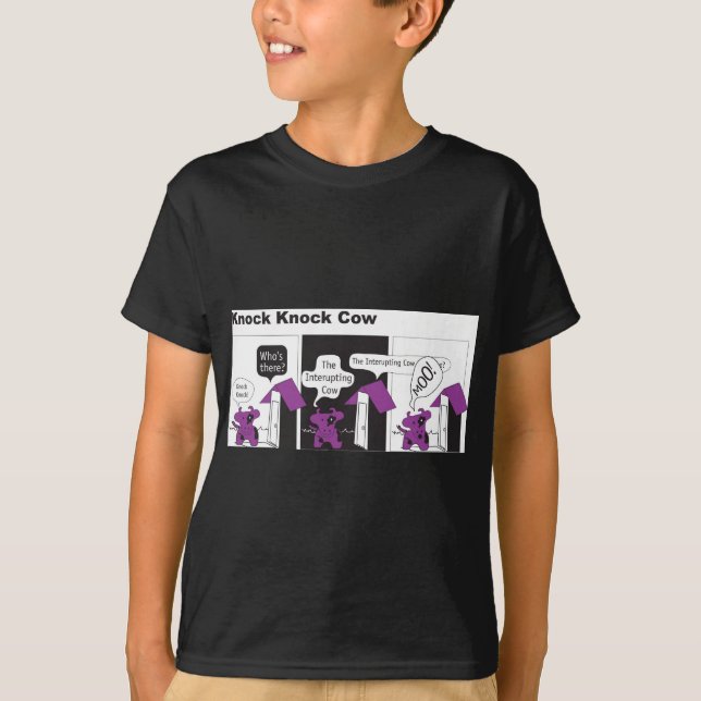 Cow Knock Knock Joke T-Shirt (Front)