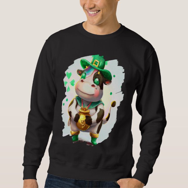 Cow Leprechaun  Cows St Patricks Day  2 Sweatshirt (Front)
