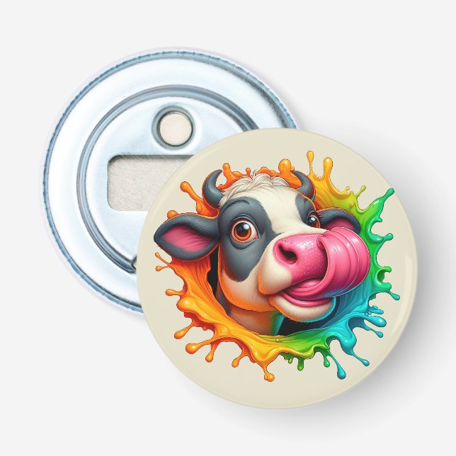 cow licking nose bottle opener (Front)