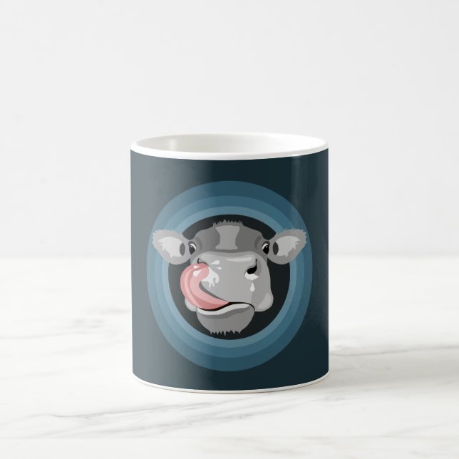 Cow licking nose coffee mug (Center)