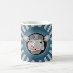 Cow licking nose coffee mug