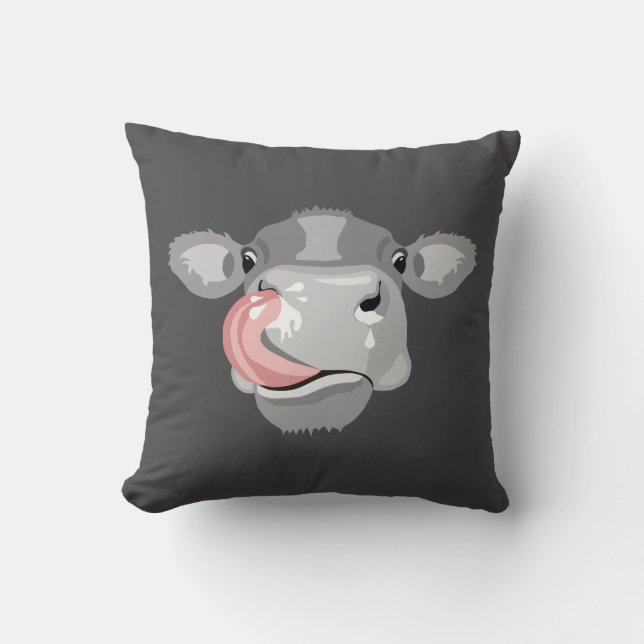 Cow licking nose cushion (Front)