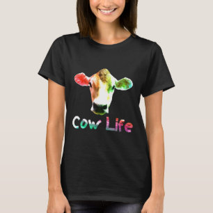 Cow Life Farmer Farming Poultry Dairy Vegan Novelt T-Shirt