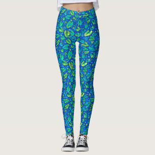 Cow Lilies, Spatterdock Summer Pond Floral Pattern Leggings