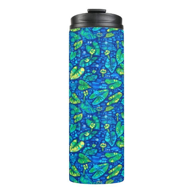 Cow Lilies, Spatterdock Summer Pond Floral Pattern Thermal Tumbler (Front)