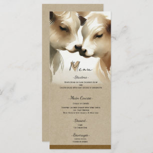 Cow Love Brown Cream Country Wedding Menu