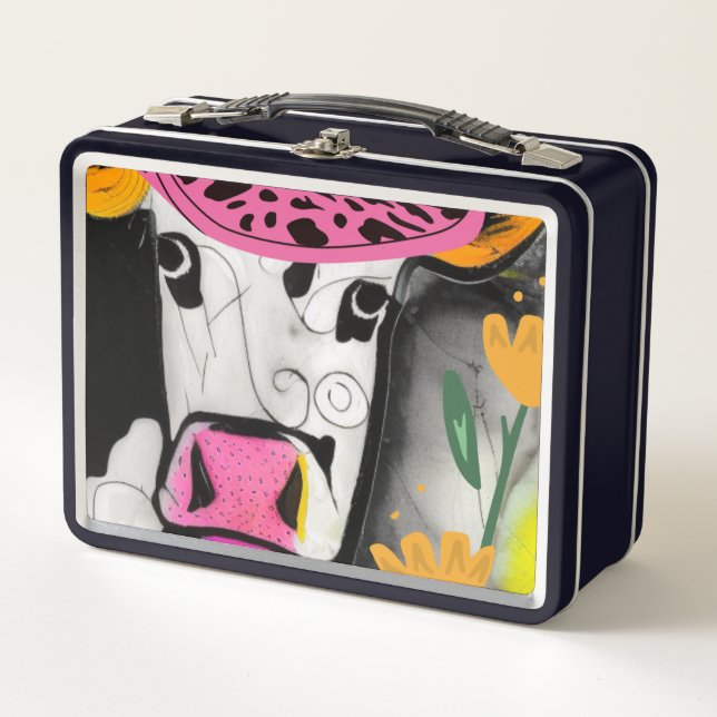 Cow Love Metal Lunch Box (Front)