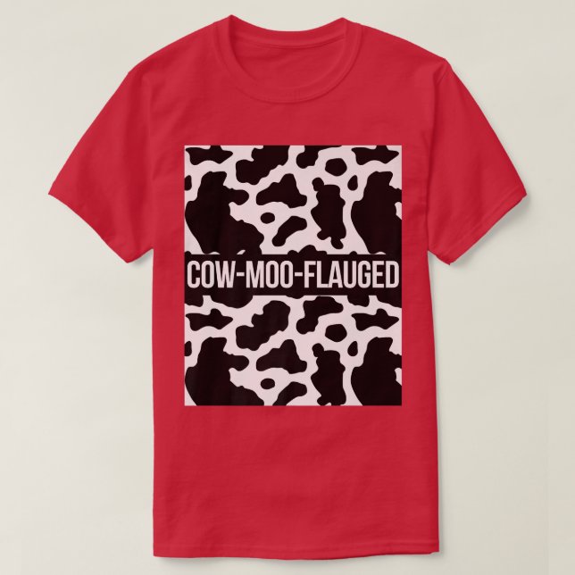 Cow Lover Cattle Farmer  CowMooFlauged Pattern  Co T-Shirt (Design Front)