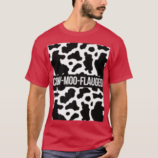 Cow Lover Cattle Farmer  CowMooFlauged Pattern  Co T-Shirt
