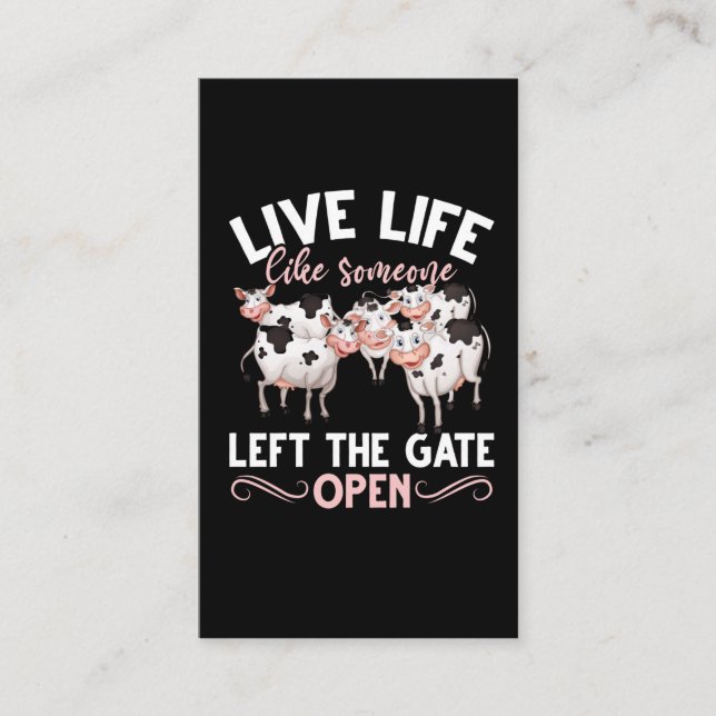 Cow Lover Farm Animal Humour Heifer Farming Joke Business Card (Front)