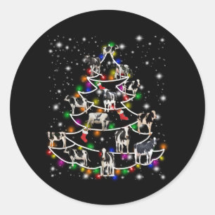 Cow Lover   Funny Cow Christmas Tree Ornaments Classic Round Sticker