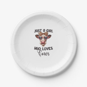 Cow Lover Just A Girl Who Loves Cows _1_1 Paper Plate