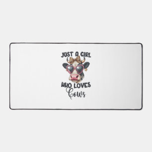 Cow Lover Just A Girl Who Loves Cows _1 Desk Mat
