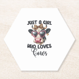 Cow Lover Just A Girl Who Loves Cows _1 Paper Coaster