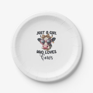 Cow Lover Just A Girl Who Loves Cows _1 Paper Plate