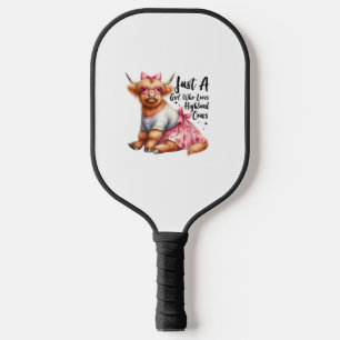 Cow Lover Just A Girl Who Loves Highland Cows Farm Pickleball Paddle