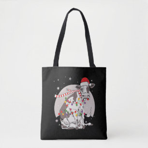 Cow Lovers Santa Hat Christmas Heifer Farmer Tote Bag