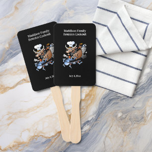 Cow Mascot Family Reunion Barbecue Custom  Hand Fan