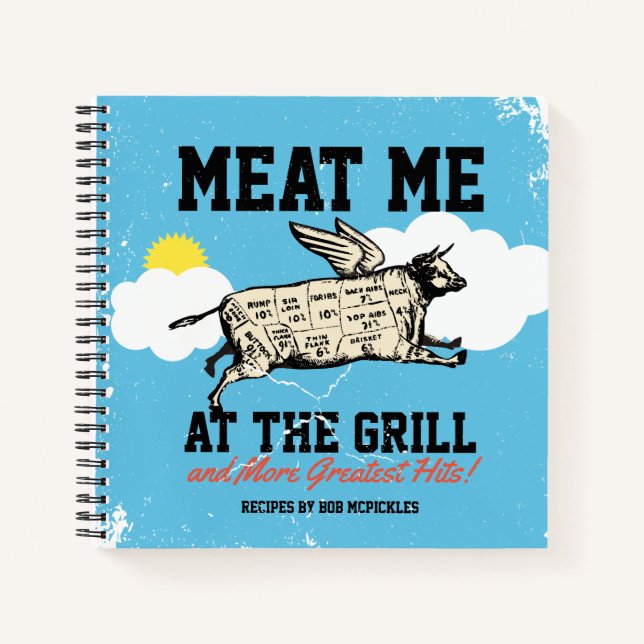 Cow meat beef cuts personal cookbook recipe notebook (Front)