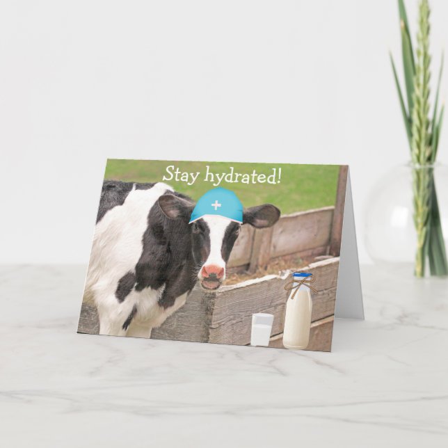 Cow Medical Advice Get Well Card (Front)