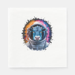 Cow Men Woman Cow Colourful Space Astronaut Cow _2 Napkin