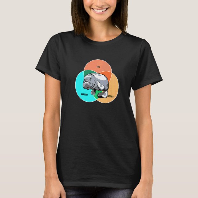 Cow Mermaid Potato Sea Cow Zookeeper Sea Animal Ma T-Shirt (Front)