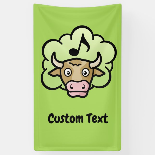 Cow Methane Cartoon Banner (Vertical)