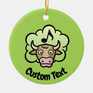 Cow Methane Cartoon Ceramic Ornament