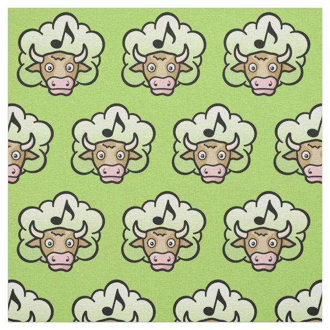 Cow Methane Cartoon Fabric (Swatch)