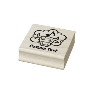 Cow Methane Cartoon Rubber Stamp