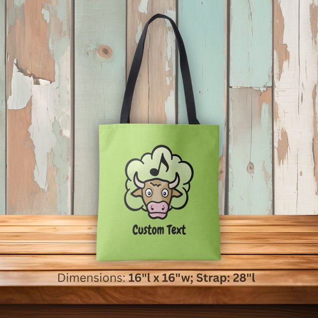 Cow Methane Cartoon Tote Bag (Creator Uploaded)