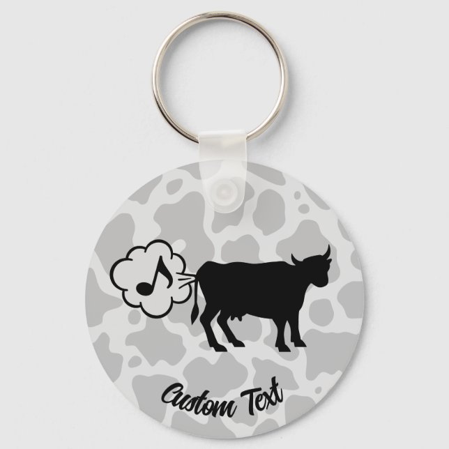 Cow Methane Icon Keychain (Front)