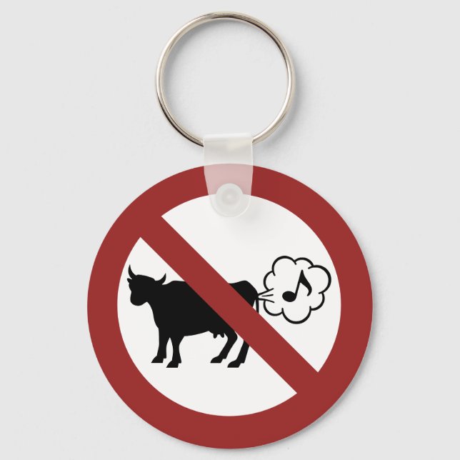 Cow Methane Icon Keychain (Front)