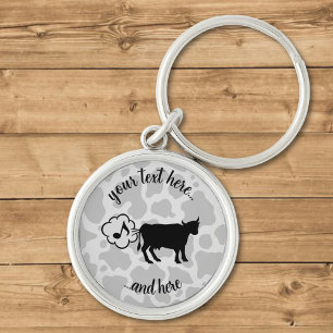 Cow Methane Icon Keychain
