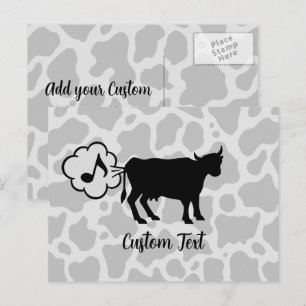 Cow Methane Icon Postcard