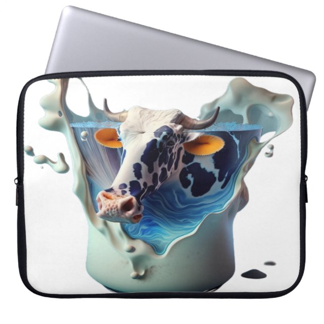 Cow milk  laptop sleeve (Front)