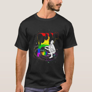 Cow Milky Way Space Dream Lgbt Rainbow Flag Gay Pr T-Shirt