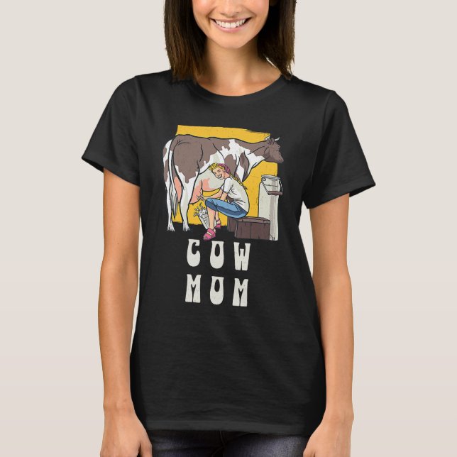 Cow Mom  Farmer Scottish Highland Cows Cowgirl Boy T-Shirt (Front)