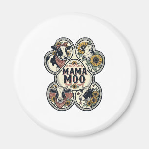 Cow Mom Shirt Vintage Engraving Sunflower Western Magnet