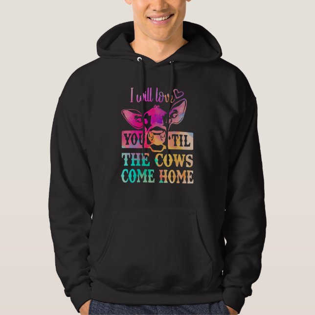 Cow  Moo Heifer Mom Mothers Day Father Dad Cows Ho Hoodie (Front)