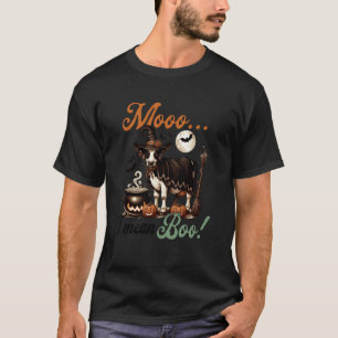 Cow Moo I Mean Boo Funny Halloween Farm Animals T-Shirt